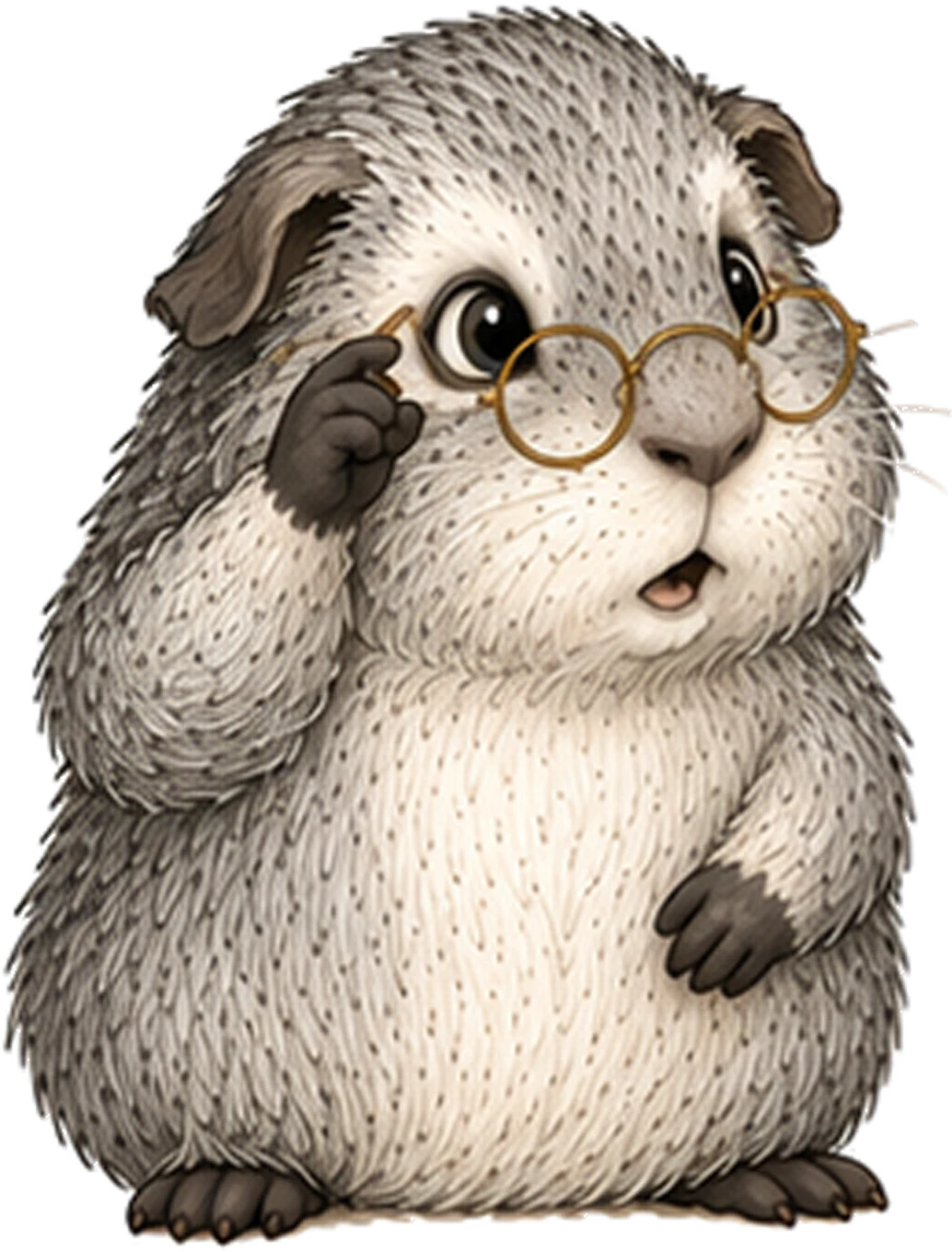 Mr. Grey, der Professor, Meerschweinchen mit Brille aus den Wirtschaftsschweinchen