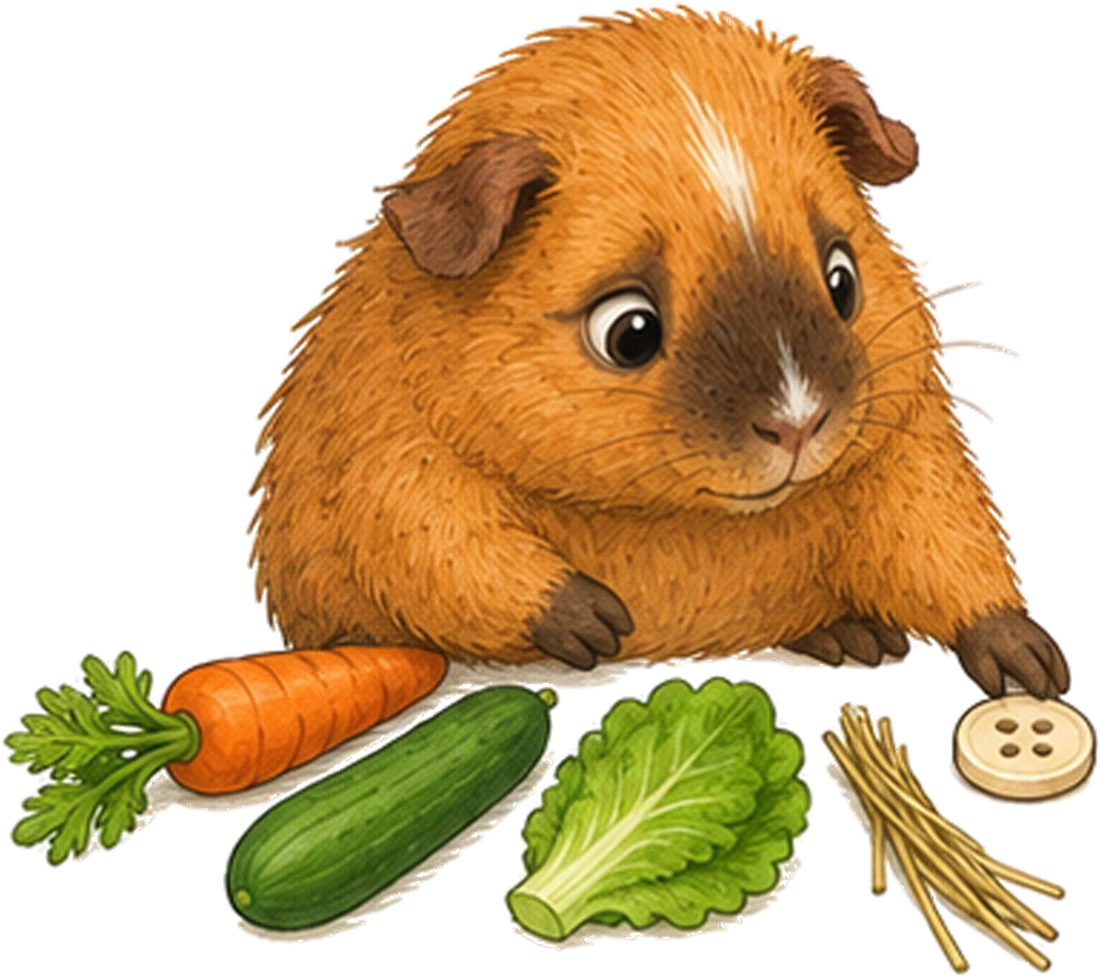 Toffy shows off his diversified portfolio: four carrot slices in four different spots