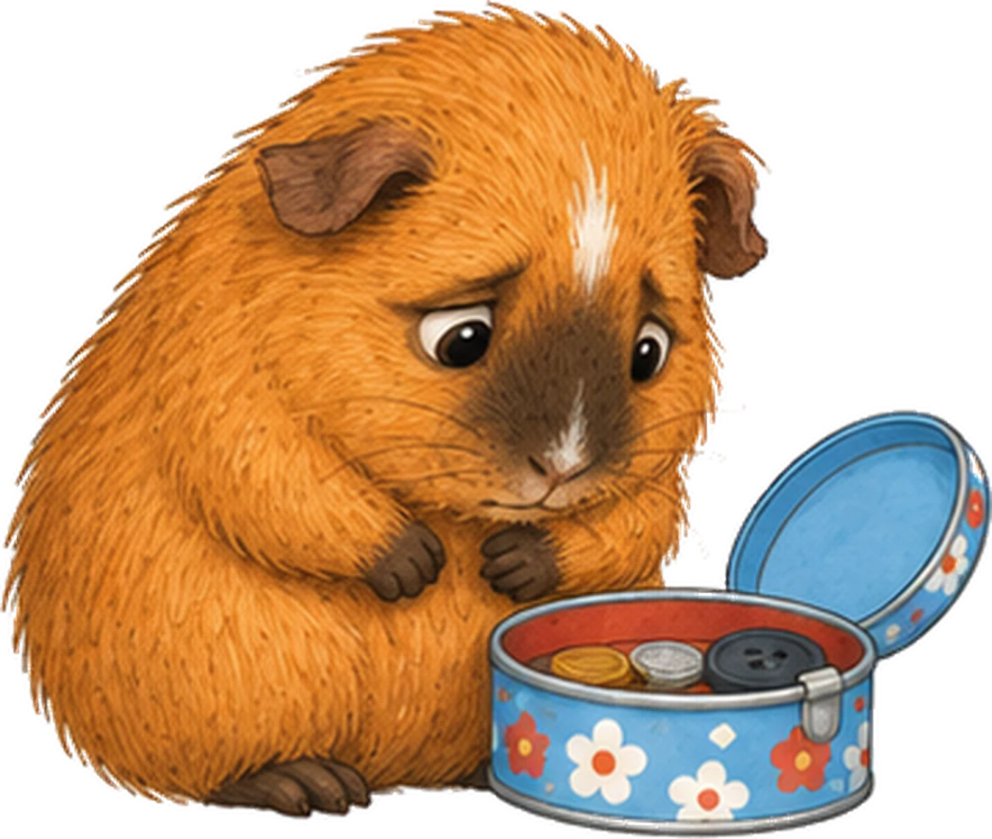 Toffy, the heart, guinea pig from The Business Guinea Pigs
