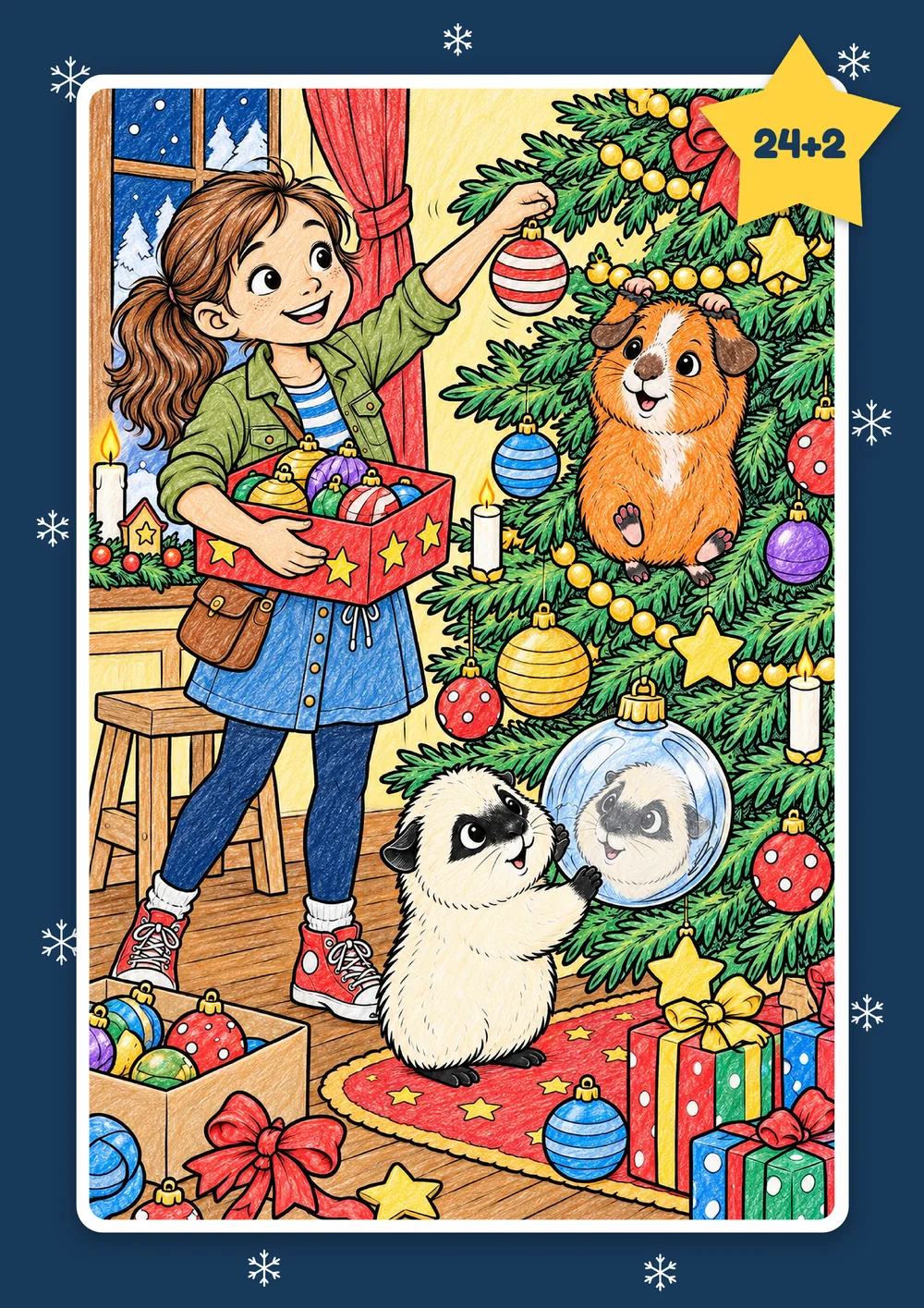 Adventskalender zum Ausmalen, Seite aus dem PDF