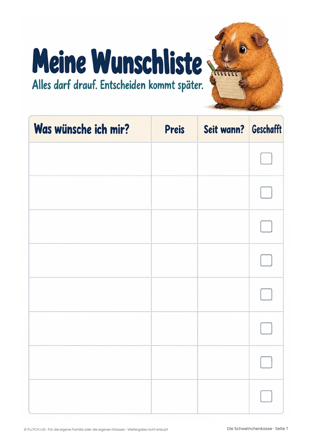 Die Schweinchenkasse, Seite aus dem PDF